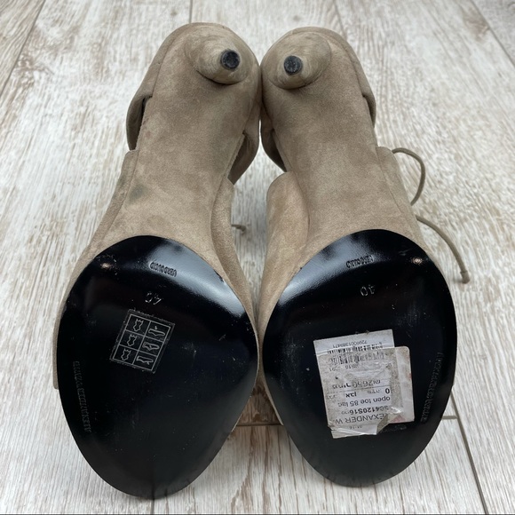 Alexander Wang 40 suede leather tie up nude tan heels sandals - Picture 4 of 4